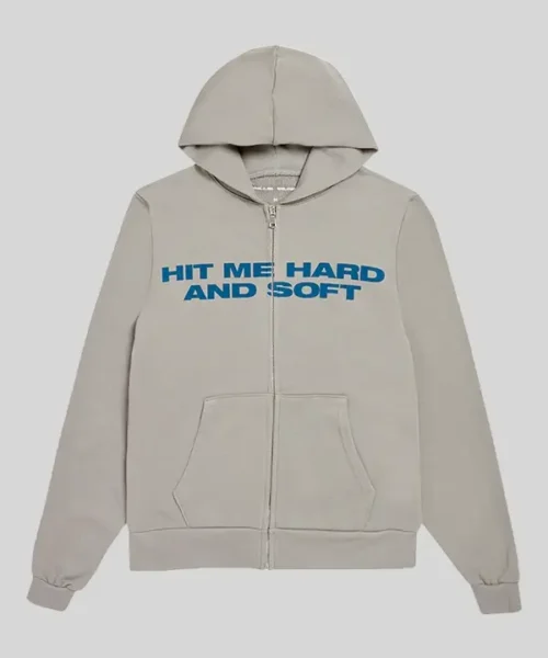 Billie Eilish HIT ME HARD AND SOFT Grey Zipper Hoodie
