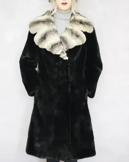 Black Chinchilla Fur Coat