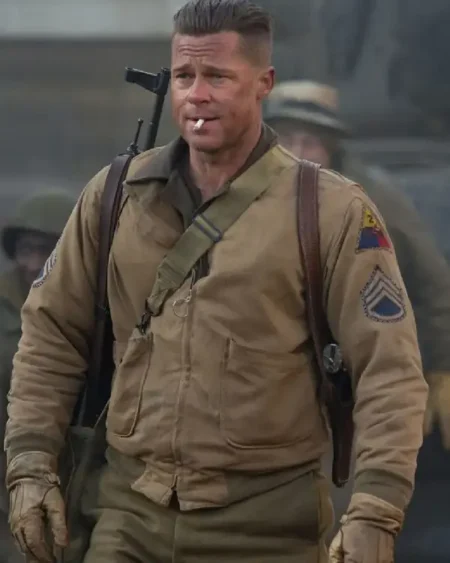 Brad Pitt Fury Wardaddy Jacket