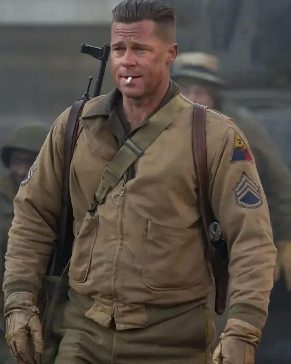Brad Pitt Fury Wardaddy Jacket