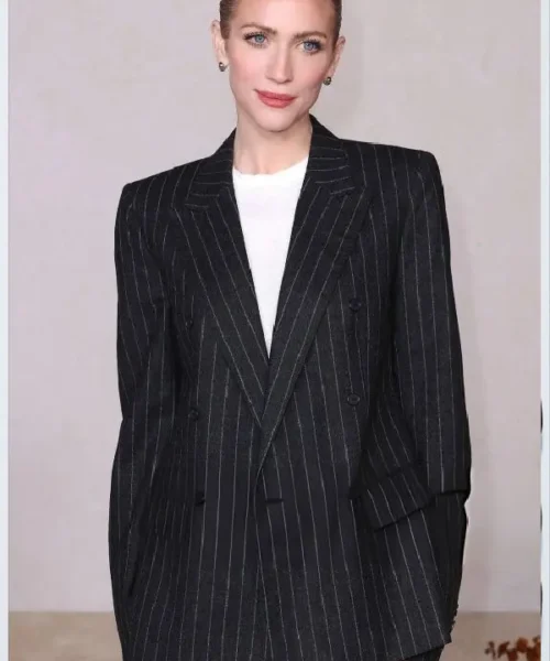 Brittany Snow Black Pinstripe Blazer