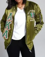 Buy AKA Alpha Kappa Alpha Satin Bomber Jacket