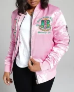 Buy AKA Alpha Kappa Alpha Satin Pink Bomber Jacket