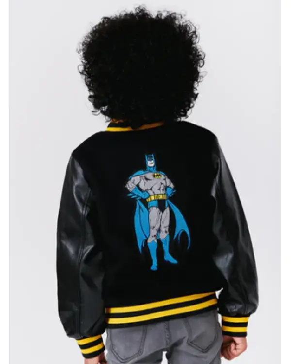 Buy Batman Printed Black Bomber Varsity Jacket For Men And Women Sale Back