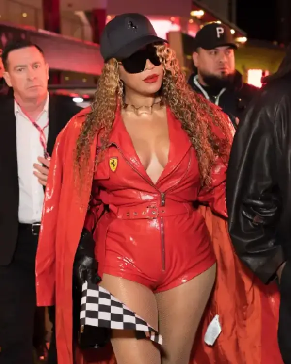 Buy Beyoncé F1 Las Vegas Grand Prix Red Leather Ferrari Romper