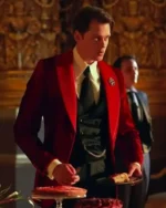 Buy Bill Skarsgård Movie John Wick Chapter 4 Marquis Red Blazer Sale