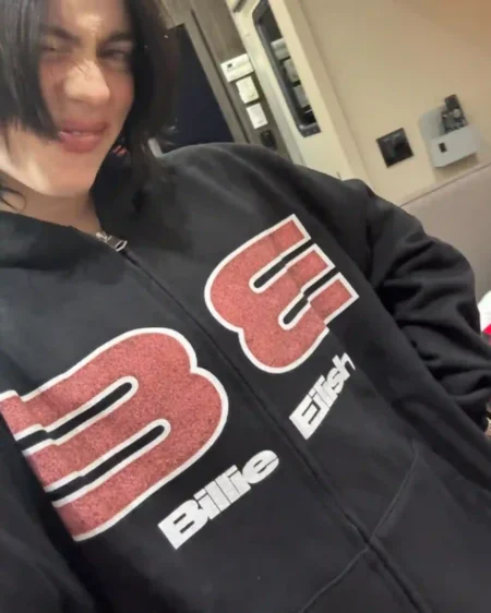 Buy Billie Eilish Glitter Pink BE Graphic & Checkerboard Back Print