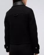 Buy Bluesy Burke General Hospital Charlotte Cassadine Black Wool Blend Crop Jacket back