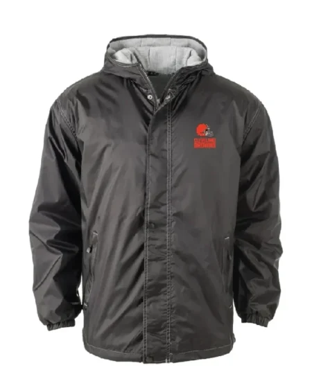 Buy Cleveland Browns Legacy Stadium Team Logo Embroidery & Adjustable Hem Full-Zip Hooded Jacket