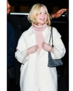 Buy Elle Fanning Sentimental Value Q&A in New York City Long White Coat