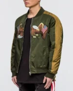 Buy Flying American Eagle Olive Green Bomber Jacket Sale