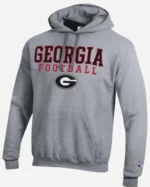 Buy Georgia Bulldogs Champion Football Stack Pullover Hoodie Grey Sale