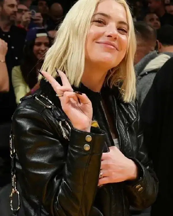 Buy Get the Iconic NBA 2023 Ashley Benson Black Leather Jacket – Celebrity Inspired Style Sale