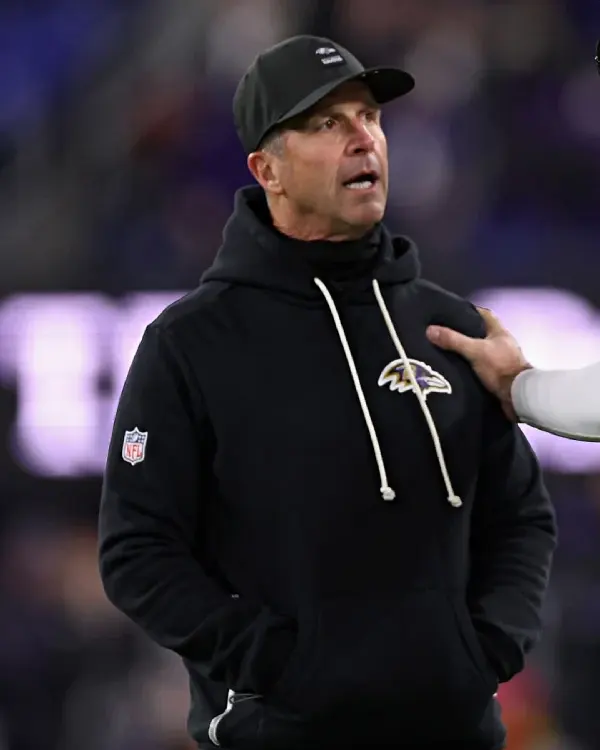 Buy John Harbaugh Baltimore Ravens Nike Black Sideline Hoodie