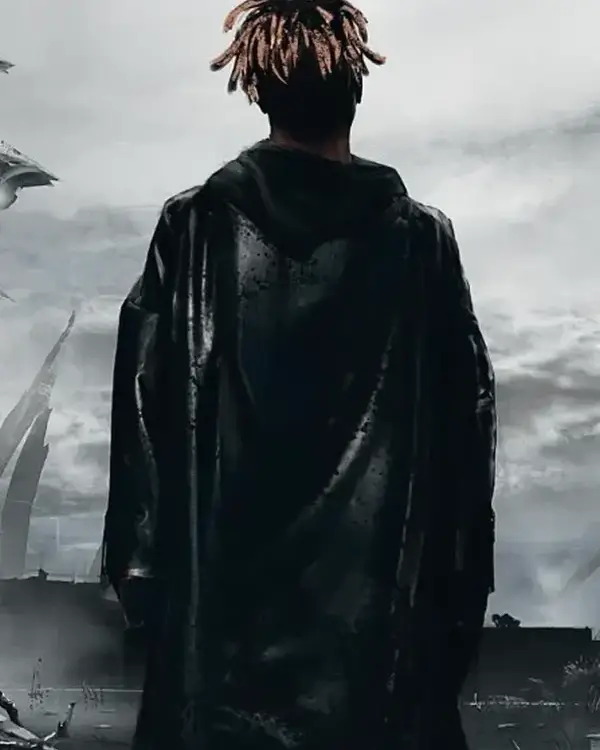 Buy Juice Wrld Black Real Leather Trench Coat For Sale