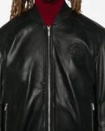 Buy Karl Lagerfeld Black Zipper Leather Jacket Sale