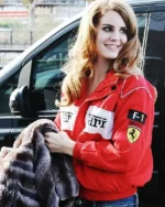 Buy Lana Del Rey Ferrari Red Jacket sale