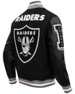 Buy Las Vegas Raiders Mashup Black Varsity Jacket for sale