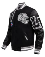 Buy Las Vegas Raiders Mashup Black Varsity Jacket sale