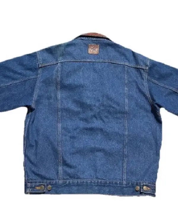 Buy Marlboro Blue Denim Jacket Leather Collar