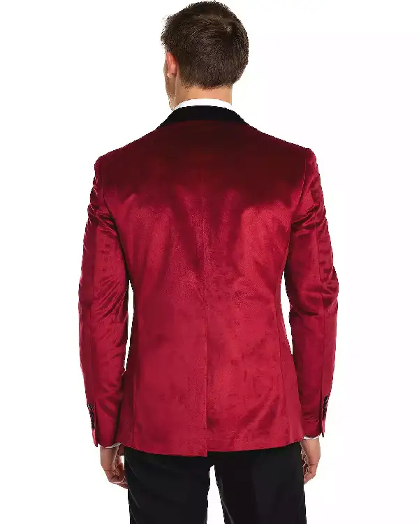Buy Men's Deluxe Novelty Modern-Fit Dinner Jacket Christmas Blazer Sale Back