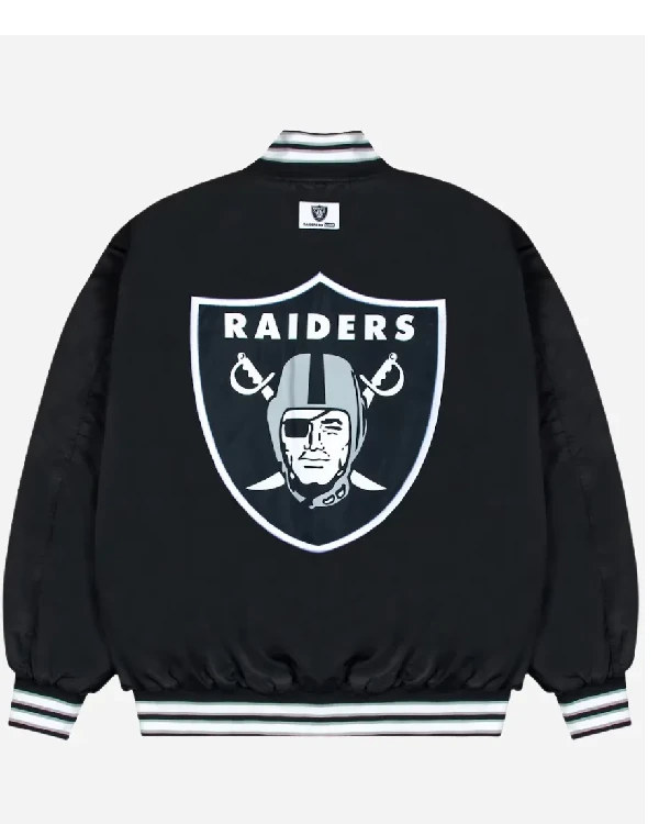 Buy Men’s Golf Wang NFL Las Vegas Raiders Black Full-Snap Satin Bomber Jacket