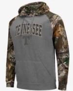 Buy Men’s Tennessee Volunteers Colosseum Arch & Logo Realtree Camo Pullover Hoodie Sale