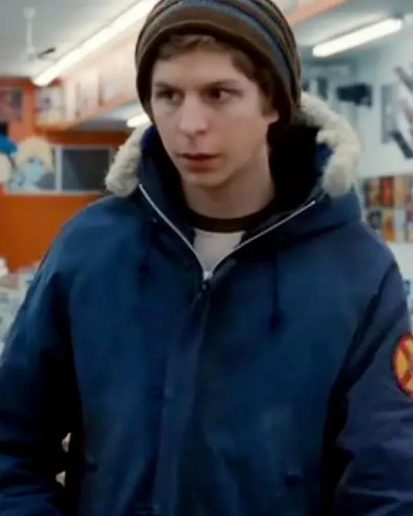 Buy Michael Cera Scott Pilgrim Vs. The World Scott Pilgrim Blue Hooded Parka Jacket