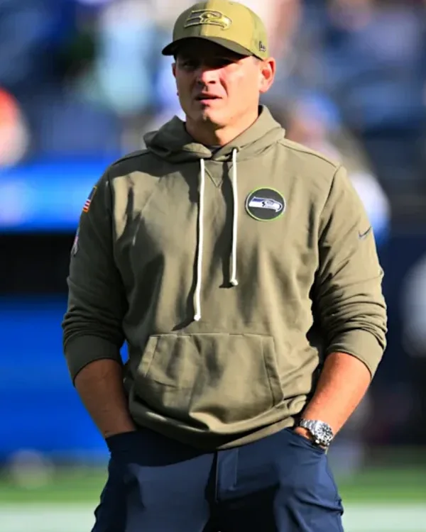 Buy Mike Macdonald Seattle Seahawks Salute to Service 2025 Hoodie