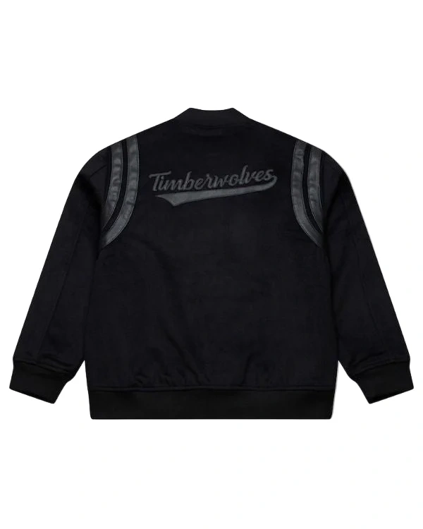 Buy Minnesota Timberwolves Black Hardwood Classics Walk the Tunnel Varsity Full-Snap Jacket