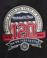 Buy Mitchell & Ness Black 120th Anniversary Satin Puffer Full Snap Jacket