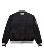Buy Mitchell & Ness Black 120th Anniversary Satin Puffer Full Snap Jacket sale