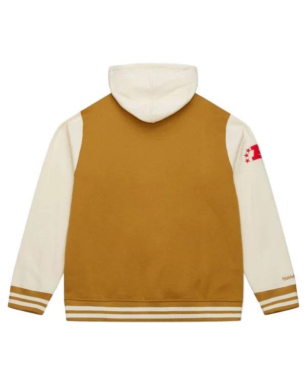 Buy NFL Pittsburgh Steelers Mitchell & Ness Brown_White Dusted Fleece Full-Snap Hooded Jacket