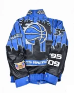 Buy Orlando Magic Full-Snap Blue And Black Leather Jacket for Men and Women Sale