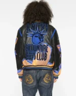 Buy Recreated - Billionaire Boys Club X Jeff Hamilton Knicks Black Leather Varsity Jacket Sale