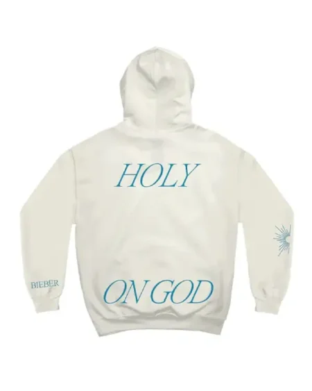 Buy Recreated - Justin Bieber Holy On God Hoodie White Sale