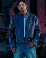 Buy Recreated - Lil Baby YoungLA Batman Black Leather Jacket For Sale