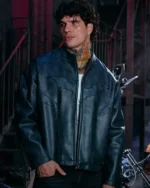 Buy Recreated - Lil Baby YoungLA Batman Black Leather Jacket Sale