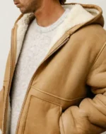 Buy Recreated - Stussy Shearling Hooded Leather Jacket Black and Tan Sale