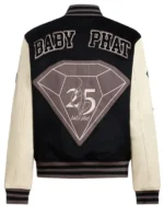 Buy Recreation – Baby Phat Letterman Varsity Jacket Sale Black Back