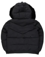 Buy Recreation – Rockstar Langston Black Puffer Jacket With Fur Hood on Sale Black