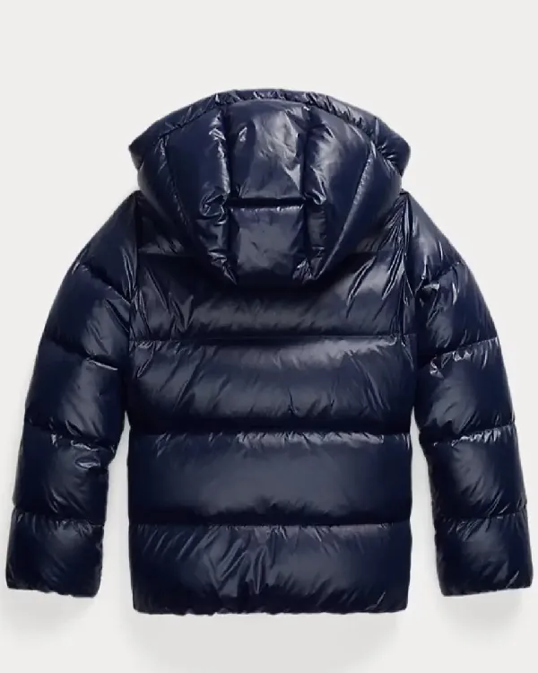 Buy Recreation –  Womens Ralph Lauren Down Blue Puffer Hooded Jacket Sale Back