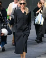Buy Renee Zellweger “Bridget Jones” The Square Statue Unveiling Black Long V-Neck Coat Sale