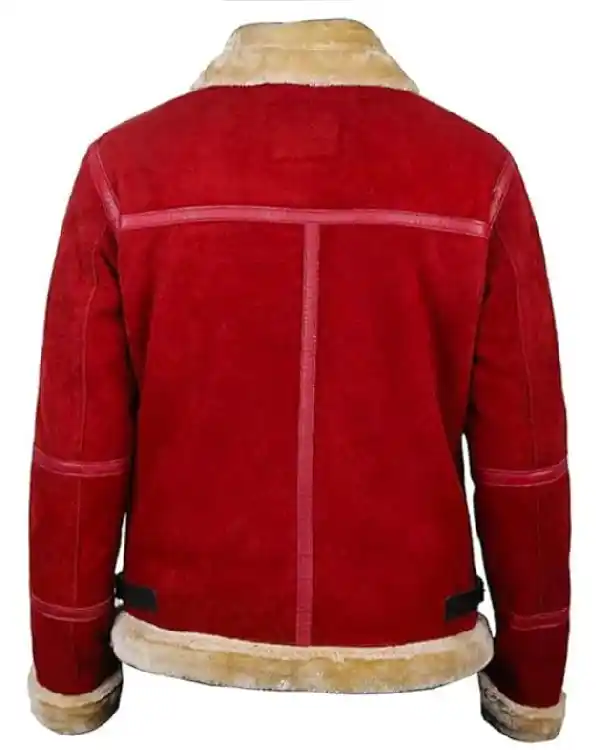 Buy Ryan Renolds Red Suede with Leather Santa jacket Sale Back