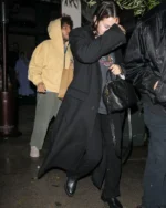 Buy Selena Gomez Long Black Wool Coat
