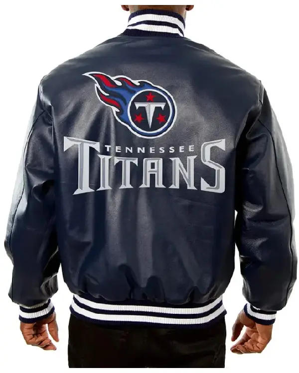 Buy Tennessee Titans Navy Blue Varsity Leather Jacket