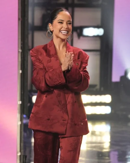 Buy The Jennifer Hudson Show Becky G Red Satin Suit