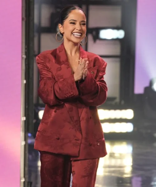 Buy The Jennifer Hudson Show Becky G Red Satin Suit