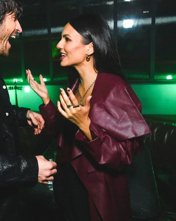 Buy Victoria Justice Paper Espanol Launch Party Deep Burgundy Coat