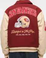 Buy Wear 49ers Pride with This Classic Varsity Bomber Jacket Sale Back